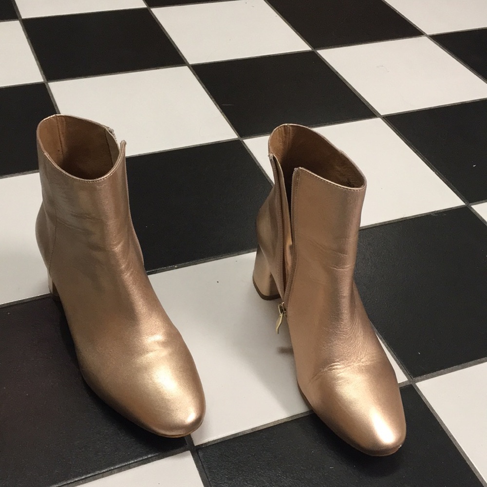 Matiko metallic leather booties
